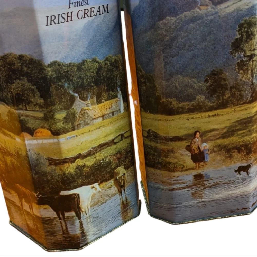 Vintage Carolans Finest Irish Cream Ireland Valley Collectible Metal Tins